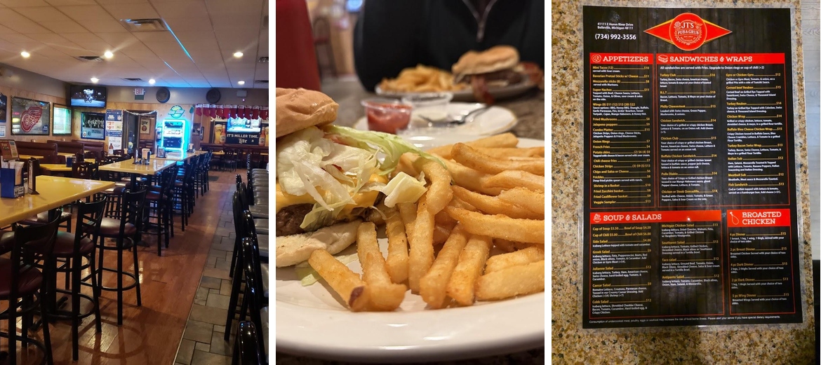 JT's Pub and Grub Menu