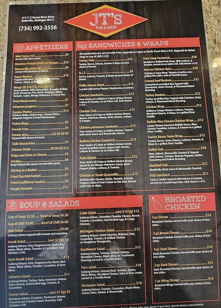 JT's Pub and Grub Menu image 4